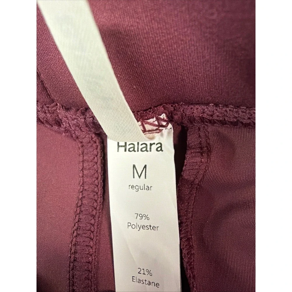 Halara Burgundy Wide Leg Pull On Pants Women's M Regular Stretch Casual - Picture 5 of 10